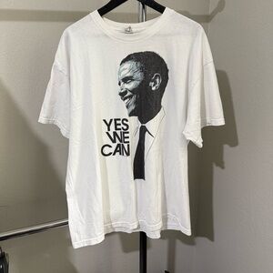 2008 Obama Yes We Can Campaign Mens XL White T-Shirt